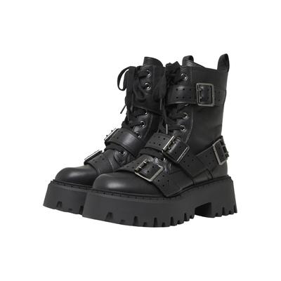 Stiefel BUFFALO "Buffalo ASPEN BIKER - VEGAN NAPPA", Damen, Gr. 37, schwarz, Polyurethan, unifarben, Schuhe Stiefel
