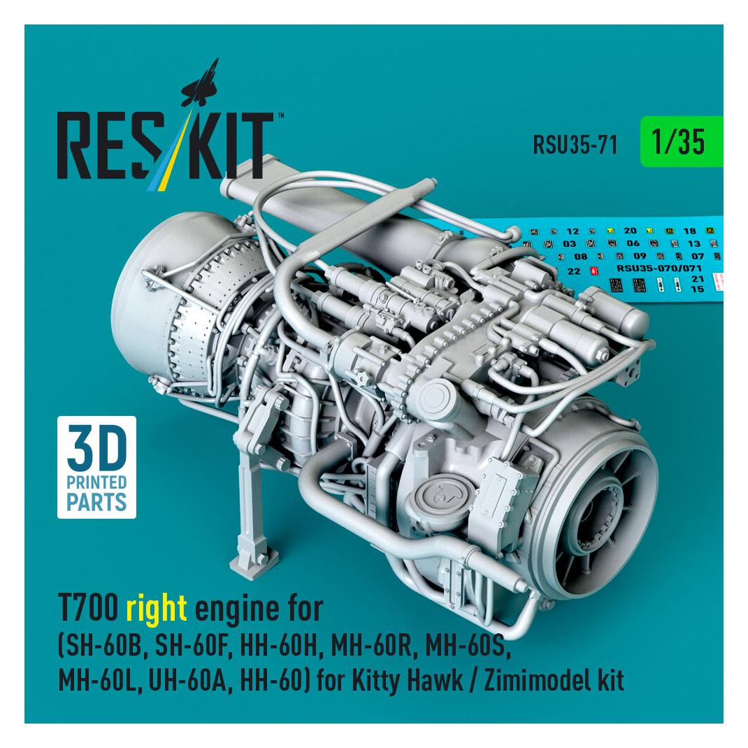 ResKit T700 right engine (SH-60B, SH-60F, HH-60H, MH-60R, MH-60S, MH-60L, UH-60A, HH-60) for Kitty Hawk / Z (RSU35-0071)