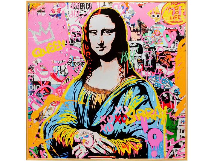 Bild mit Rahmen KARE DESIGN Gerahmtes Bild La Viva 100x100cm , farbe bild(er): bunt, B:100cm H:100cm T:4cm, Glas, MDF, Papier, Bilder, Bild mit Rahmen, verschiedene Motive
