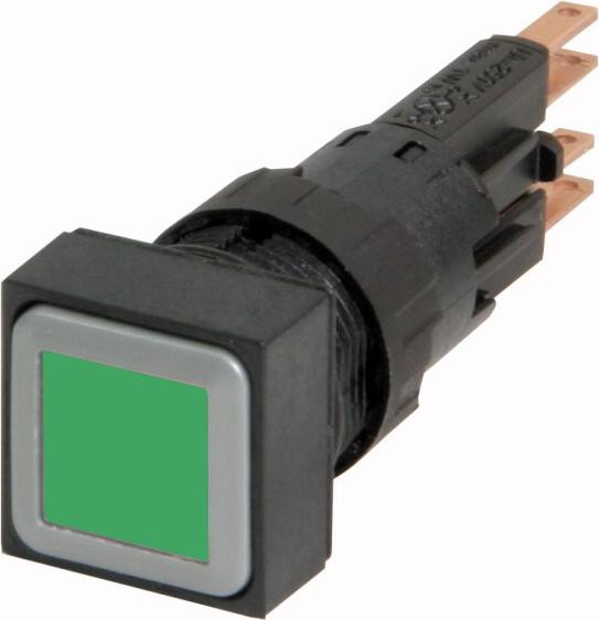Eaton Q18LT-GN/WB Drukknop, Zwart en Groen, IP65, B: 60 mm, H: 18 mm, D: 18 mm