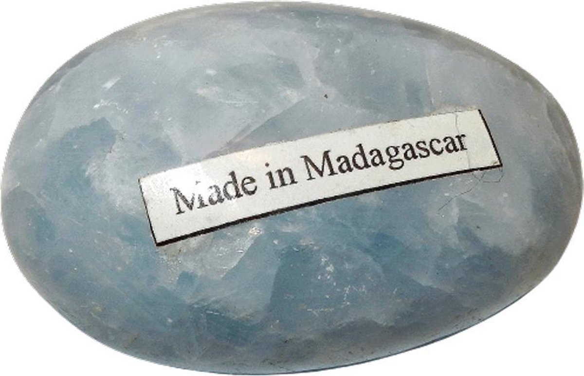 Blauwe Calciet Knuffelsteen van Shanna's Gems and more