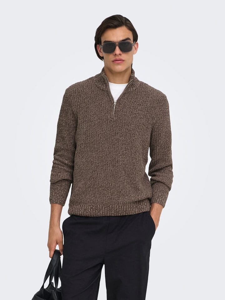 ONLY & SONS Pullover "Jion" in Braun - M