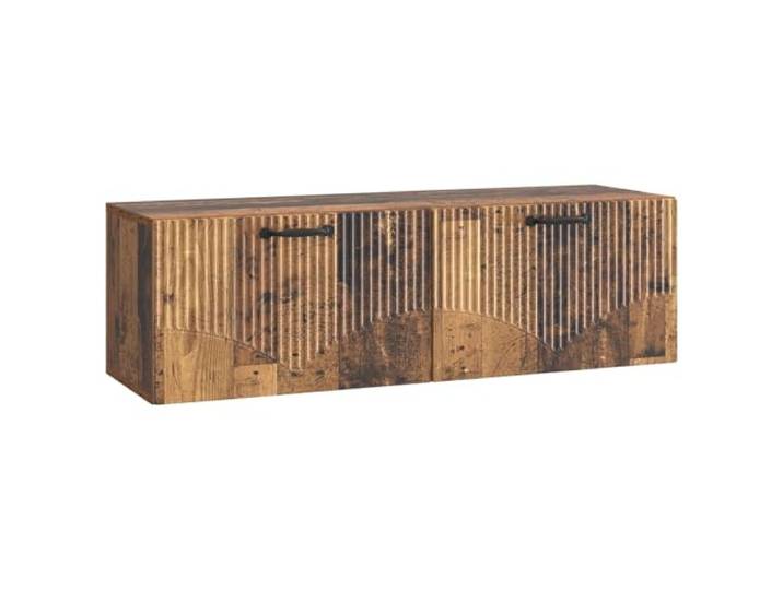 LMTYOENFG Hängender TV-Schrank 98x31x30 cm Lowboard Altholz-Optik Schwebendes Lowboard mit 2 Schwenktüren für Wohnzimmer und Schlafzimmer, schafft freien Bodenplatz und moderne Ordnung.
