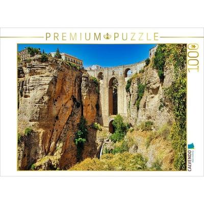 CALVENDO Puzzle In einer Höhe von rund 120 Metern überspannt die Steinbrücke Puente Nuevo die Schlucht El Tajo, in die sich Rondas Fluss Guadalevín