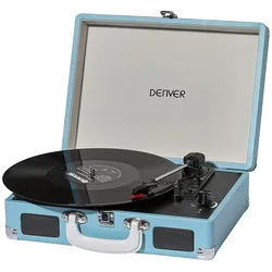 Denver VPL-120 USB-Plattenspieler im Koffer-Design mit eingebauten Lautsprechern