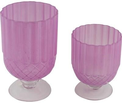 Aria Home Florine Colored Glass Goblet Table Vase Set Decor