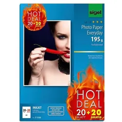 Sigel Fotopapier »Everyday« DIN A4 195 g/m2 40 Blatt weiß