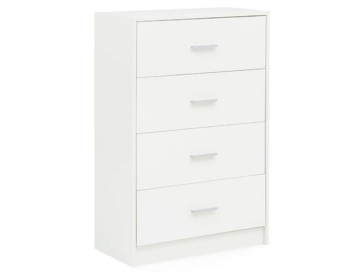 Commode à 4 tiroirs en aggloméré, blanc