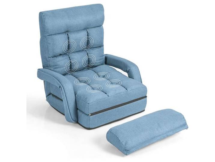 DREAMADE Fauteil Convertible Chauffeuse Pliable à Accoudoir Canapé-lit Ergonomique avec Dossier Réglable à 5 Vitesses