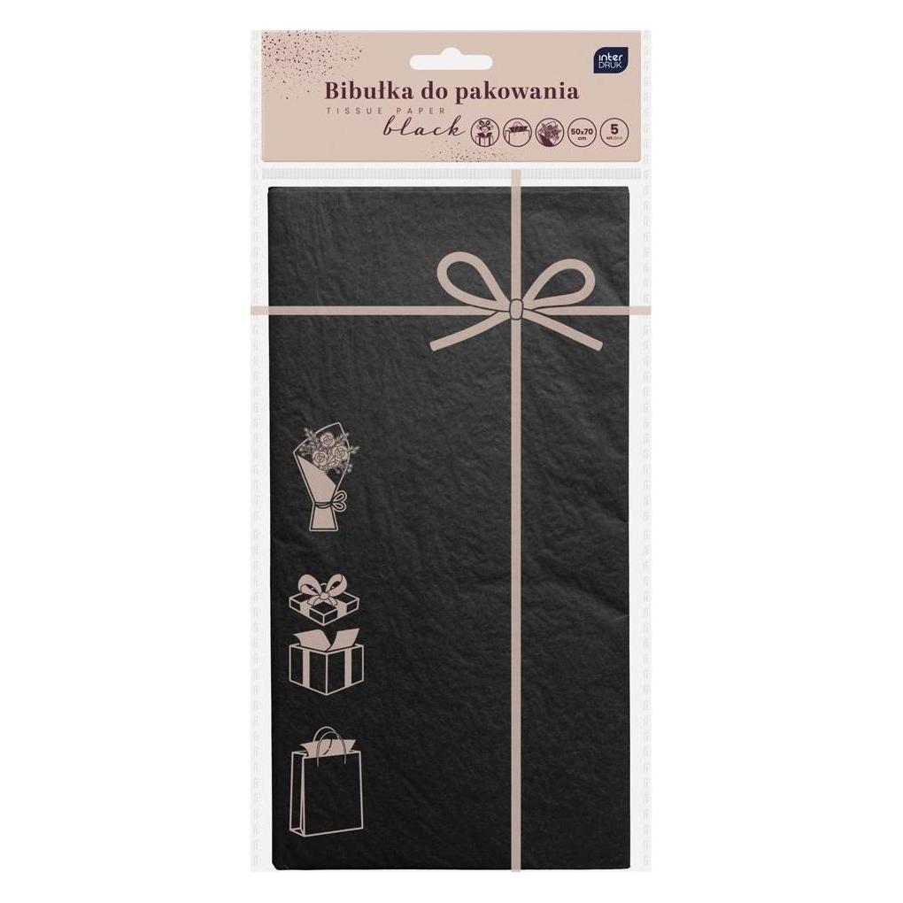Interdruk Verpackungsseidenpapier 50x70cm, 5 Blatt, schwarz (5x) (47607905)