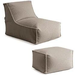 SITZSACK Bouclé Doze mit Hocker