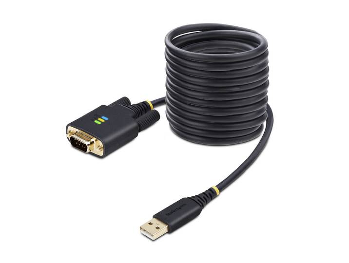 StarTech.com Adaptateur USB vers Série de 3m - COM Rétention, Câble Adaptateur/Convertisseur USB RS232, Vis/Écrous Interchangeables, USB-A vers DB9 RS