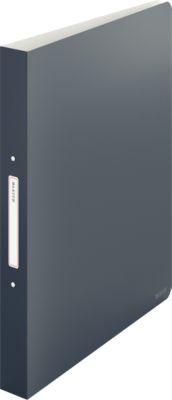 Leitz® Ringbuch Cosy, A4-Format, 2-Ring-Mechanik für bis zu 190 Blatt, mit Rückenschild, Polypropylen, grau