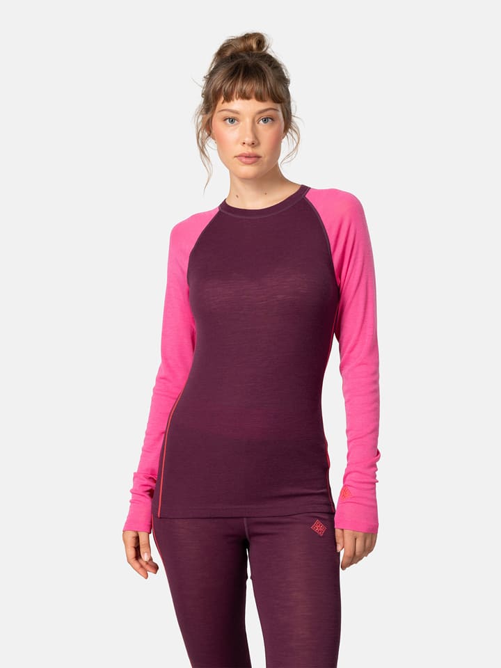 KARI TRAA 2tlg. Wolloutfit "Kaia" in Dunkelrot/ Pink - M