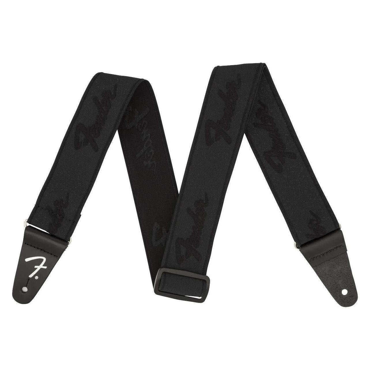 Fender WeighLess Running Logo Strap Guitar Strap, black (54146898)