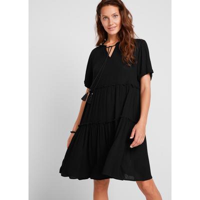 Tunikakleid BONPRIX, Damen, Gr. 44, N-Gr, schwarz, Obermaterial: 100% Viskose, A-Linie, Kleider, für den Alltag, aus Viskose, in A-Linie, mit V-Ausschnitt