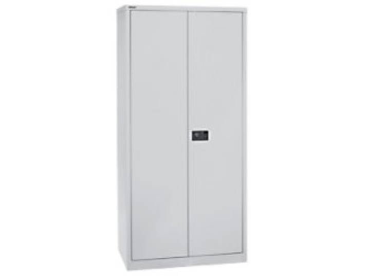 Bisley Universal Flügeltürenschrank Stahl 4 Fachböden abschließbar 914 x 500 x 1.950 mm Hellgrau