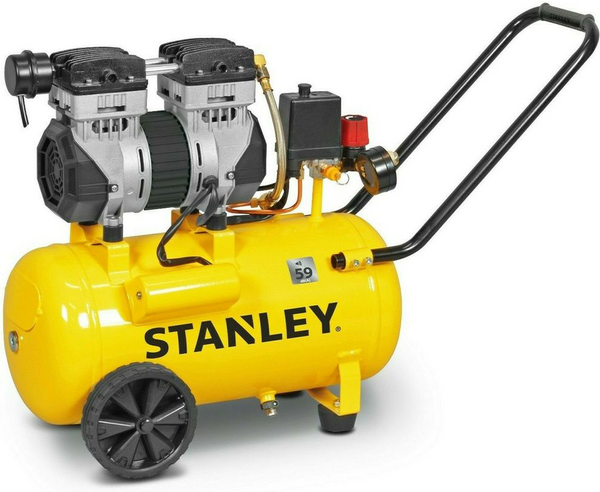 Stanley DST 150/8/50 SXCMS1350HE - Elektrischer Kompressor mit Wagen - 50 Liter oilless - leise