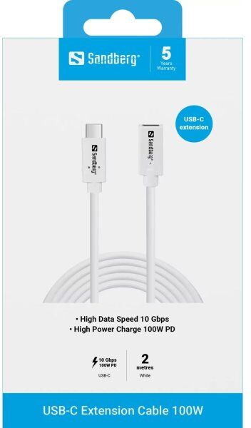 Sandberg Usb-C-Forlængerkabel 2 M 100w
