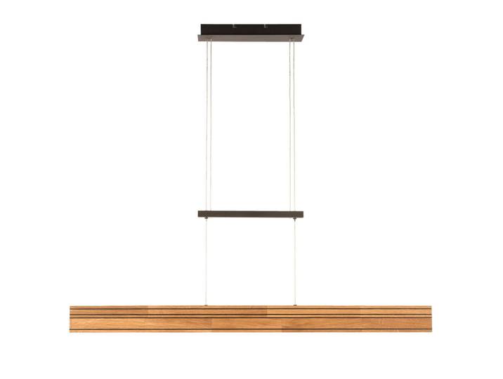 Led-Hängeleuchte Saalbach, Schwarz, Holz, Metall, Eiche, massiv, länglich, 10x150x116 cm, höhenverstellbar, 3 Helligkeitsstufen, Lampen & Leuchten, Innenbeleuchtung, Hängeleuchten, Pendelleuchten