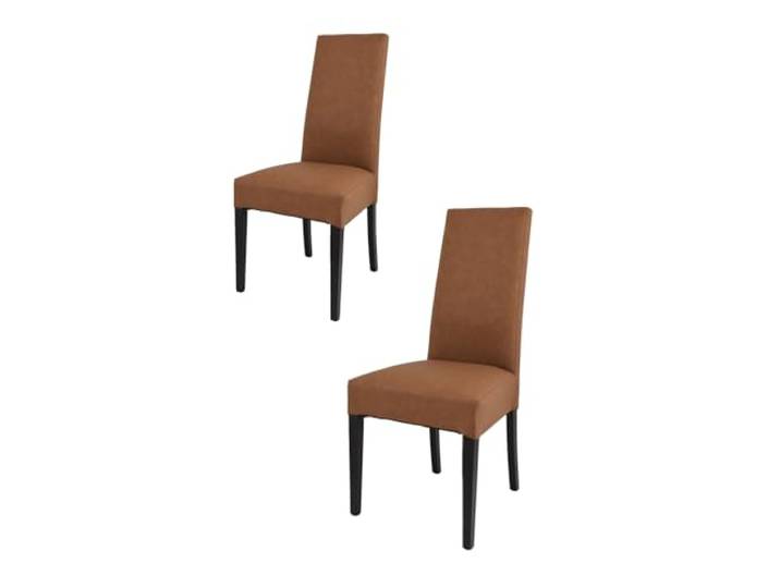 t m c s Tommychairs - 2er Set Moderne Stühle Luisa für Küche und Esszimmer, robuste Struktur aus lackiertem Buchenholz Farbe Wengeholz, Gepolstert und mit Kunstleder in der Lederfarbe bezogen