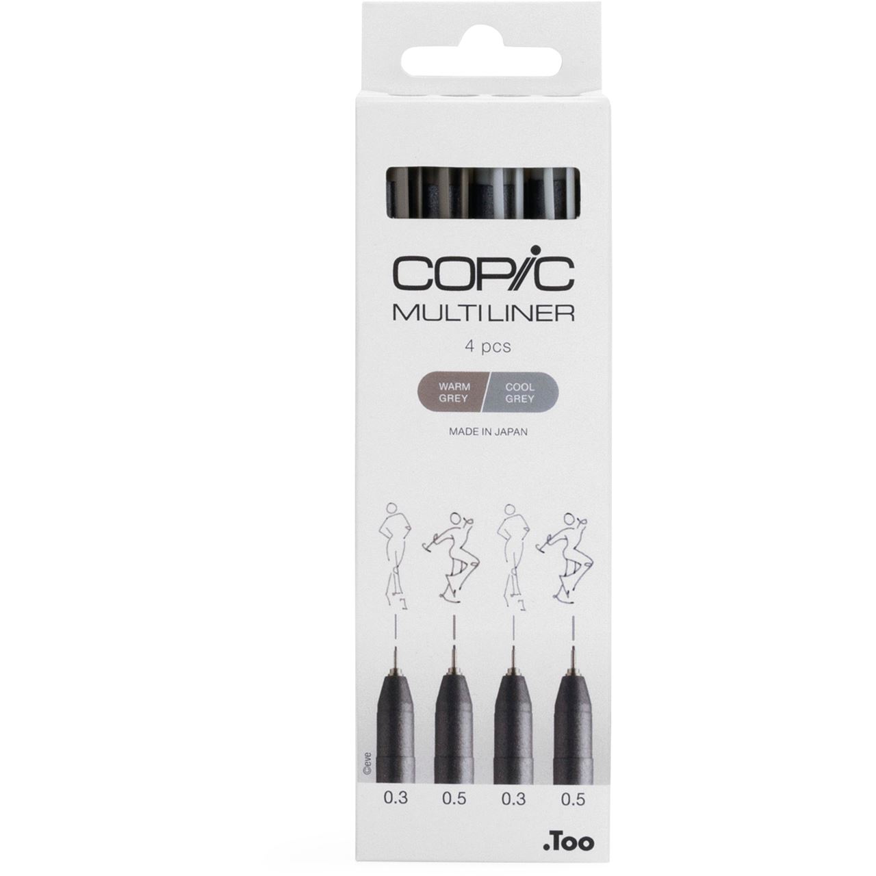 COPIC Multiliner Fineliner farbsortiert 0.3 + 0.5 mm, 4 St.