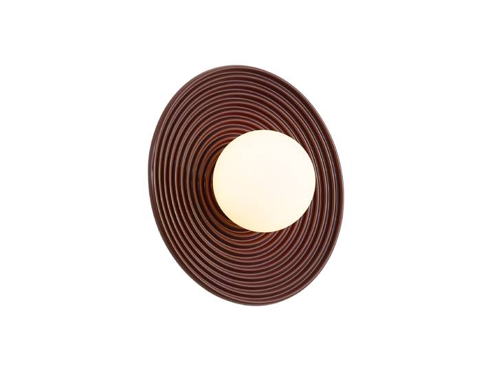 Plafonnier rétro marron avec verre opale - Lila