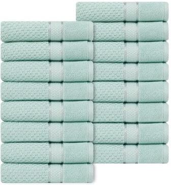 Ample Decor Popcorn Textured Cotton Bath Towels - 30 X 54 Inch - 16 Pcs