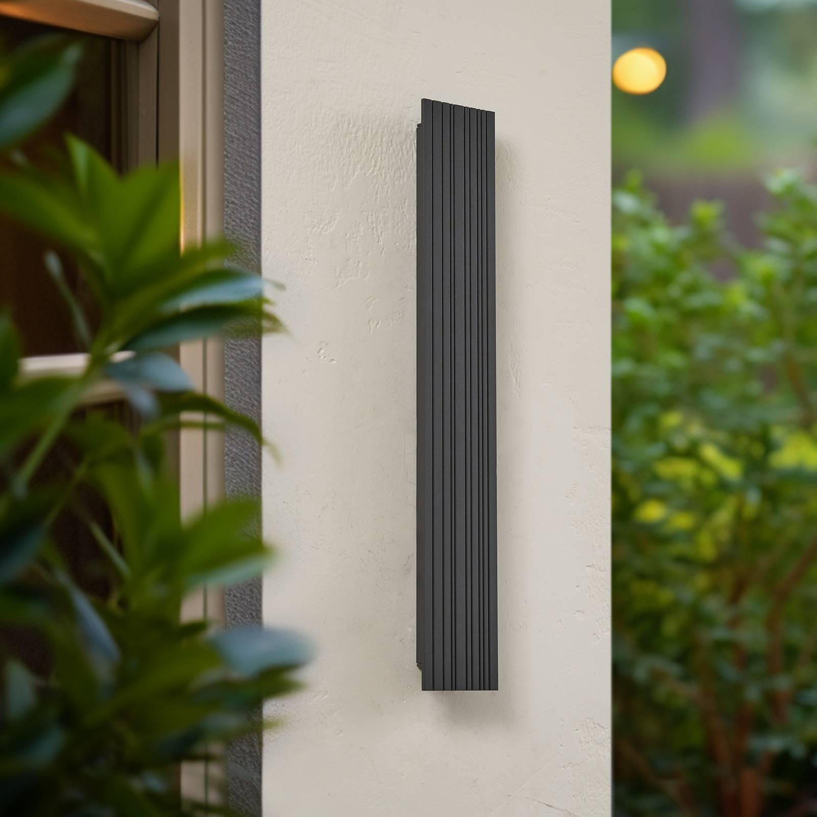 LED Aussenwandleuchte Melira Lucande, schwarz, Aluminium, Modern, LED Wandleuchte außen