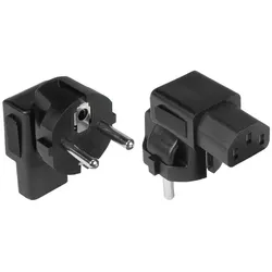 Alcasa PA-0133S Netzstecker-Adapter Typ E/F hybrid C13 Schwarz