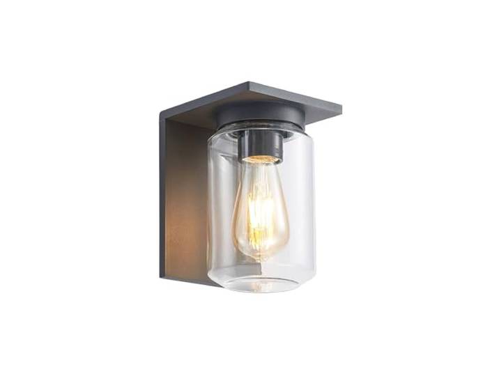 Lucande Wandlampe außen Aluminium Temperglas, Wandleuchte aussen Außenleuchte IP54 Außenlampe 1x E27 ohne Leuchtmittel Außenwandleuchten Garten