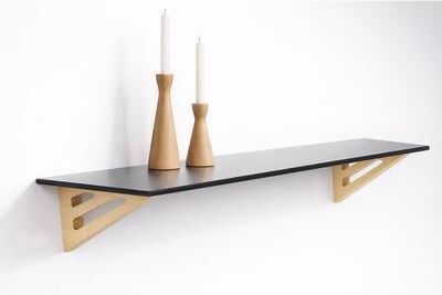 Wallscapes Puzzle Shelf Kit - Black Sparkle with Bracket