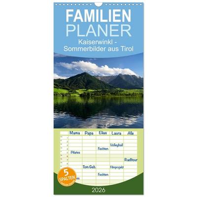 Familienplaner 2026 - Kaiserwinkl - Sommerbilder aus Tirol mit 5 Spalten (Wandkalender, 21 x 45 cm) CALVENDO