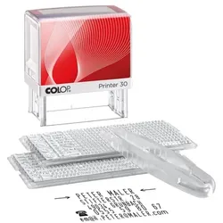 Colop Textstempel »Printer 30/2 Set« rot, 6.5x7.7x3.4 cm