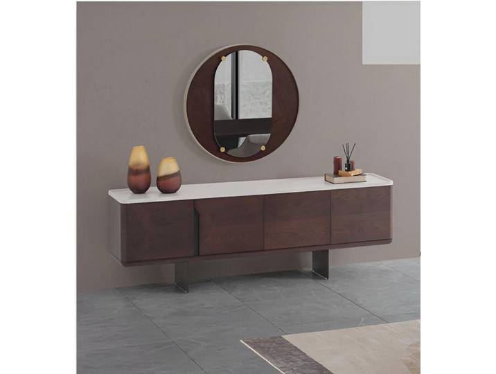 Xlmoebel TV-Schrank Modernes Designer Sideboard mit Spiegel für stilvolles Wohnen (Sideboard mit Spiegel) Made in Europa