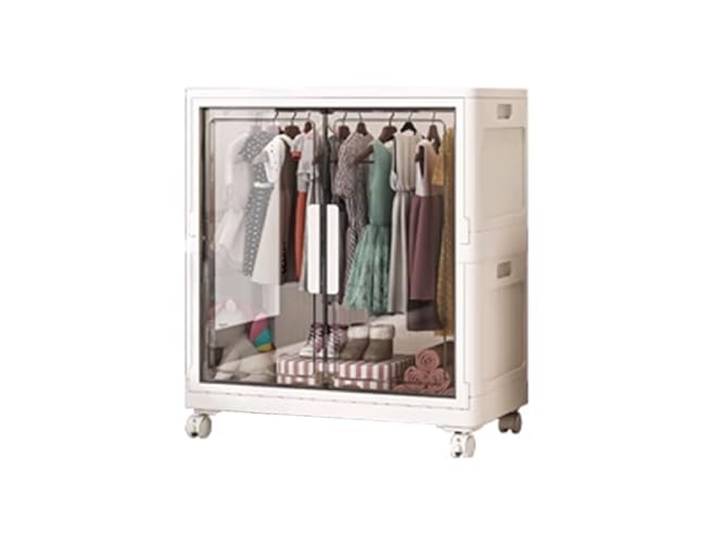 JHGFVDX Klappbarer Kleiderschrank, Kleiderschrank, Faltbarer Kleiderorganizer mit Rollen und Magnettüren(70 * 38 * 71cm)