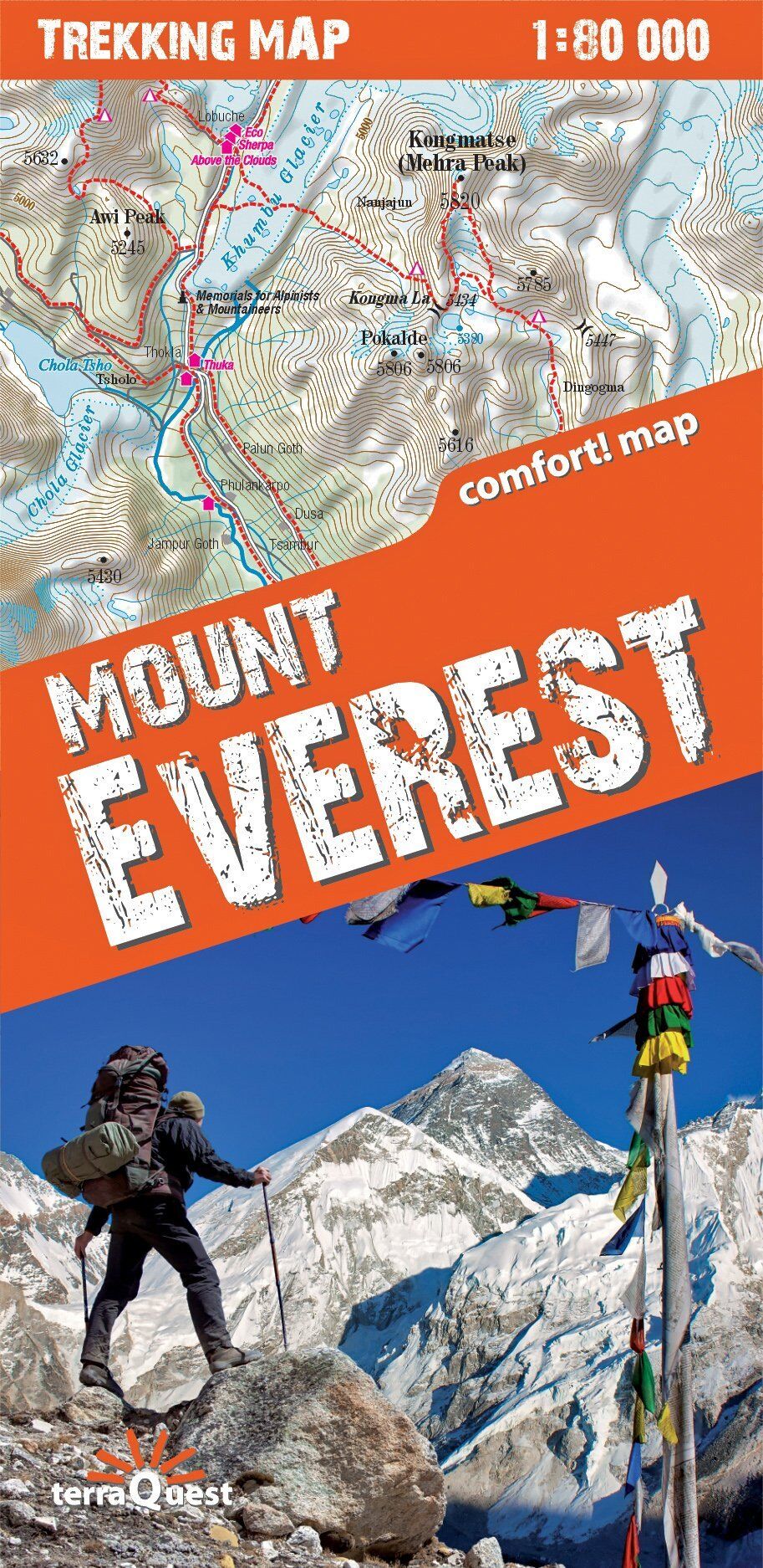 Terra Quest Carte de randonnée plastifiée - Everest   TerraQuest