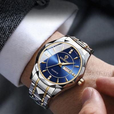 Multicon Wholesale Hub Waterproof Men's Watch Stainless Steel Luminous Business Wristwatch Waterproof Men's Watch Stainless Steel Luminous Business Wristwatch