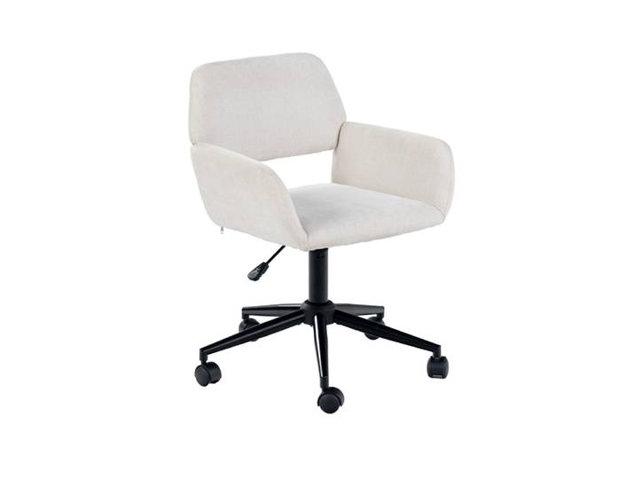Fauteuil de bureau en tissu beige avec accoudoirs