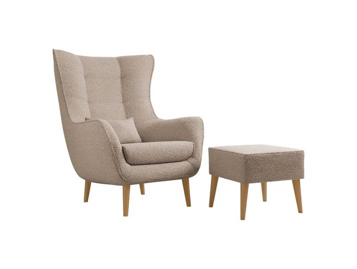 SESSEL Estjano Boucle mit Fußbank