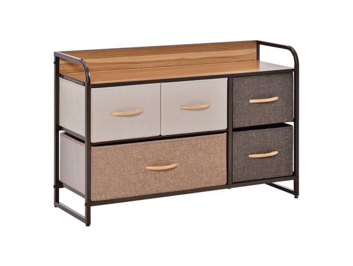 ComfortXL Kommode De-12340 5 Schubladen 87,5/29/58 cm Mehrfarbig, Mehrfarbig, 87.5x58x29 cm, Kleinmöbel, Kommoden, Kommoden