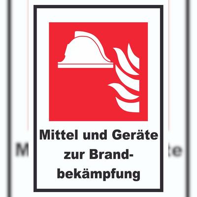 HB-Druck Mittel und Geräte zur Brandbekämpfung Schild A1 Rückseite selbstklebend