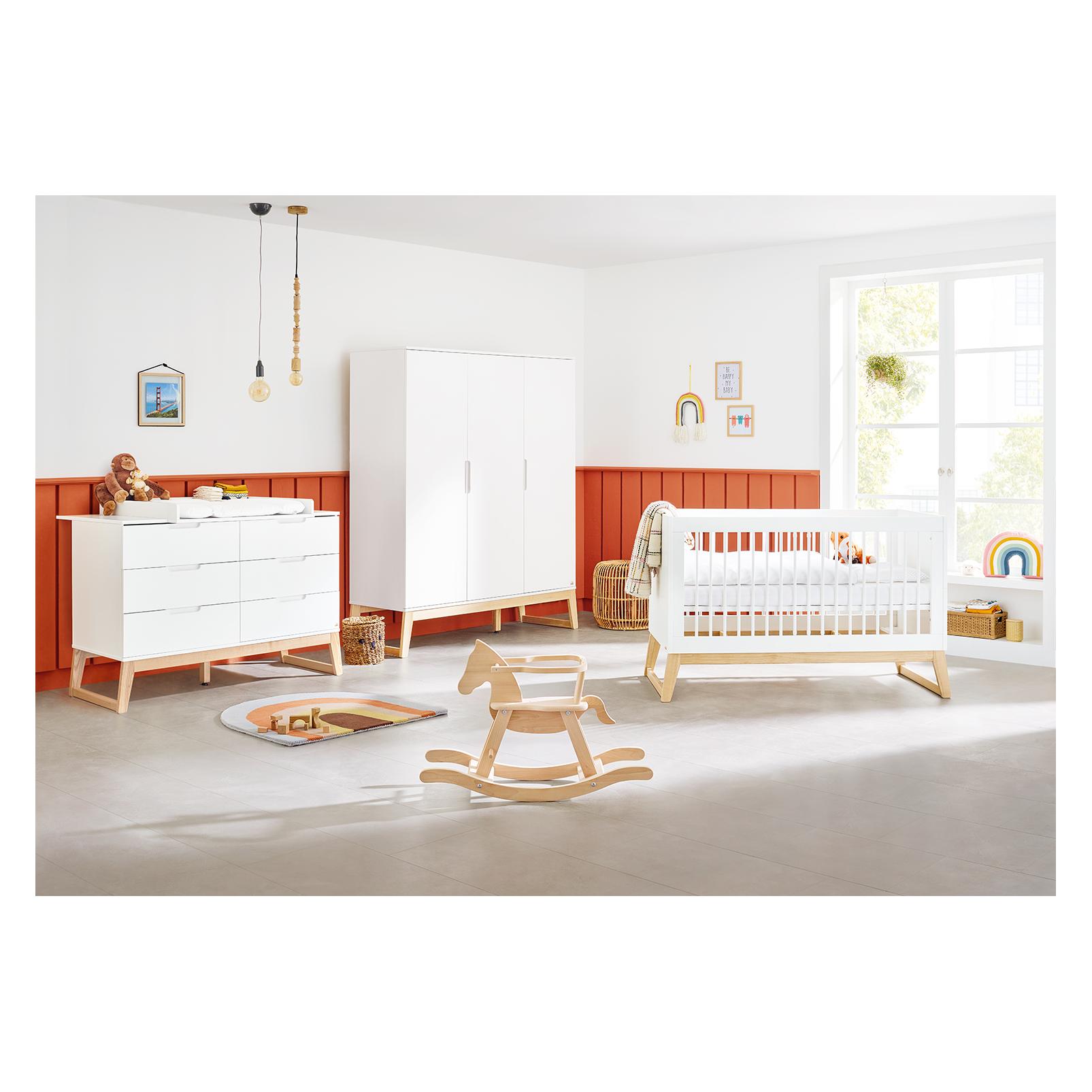 Pinolino Kinderzimmer-Set 'Bridge' extrabreit gross, 3-tlg. (Babybett, Wickelkommode) (103466XG)