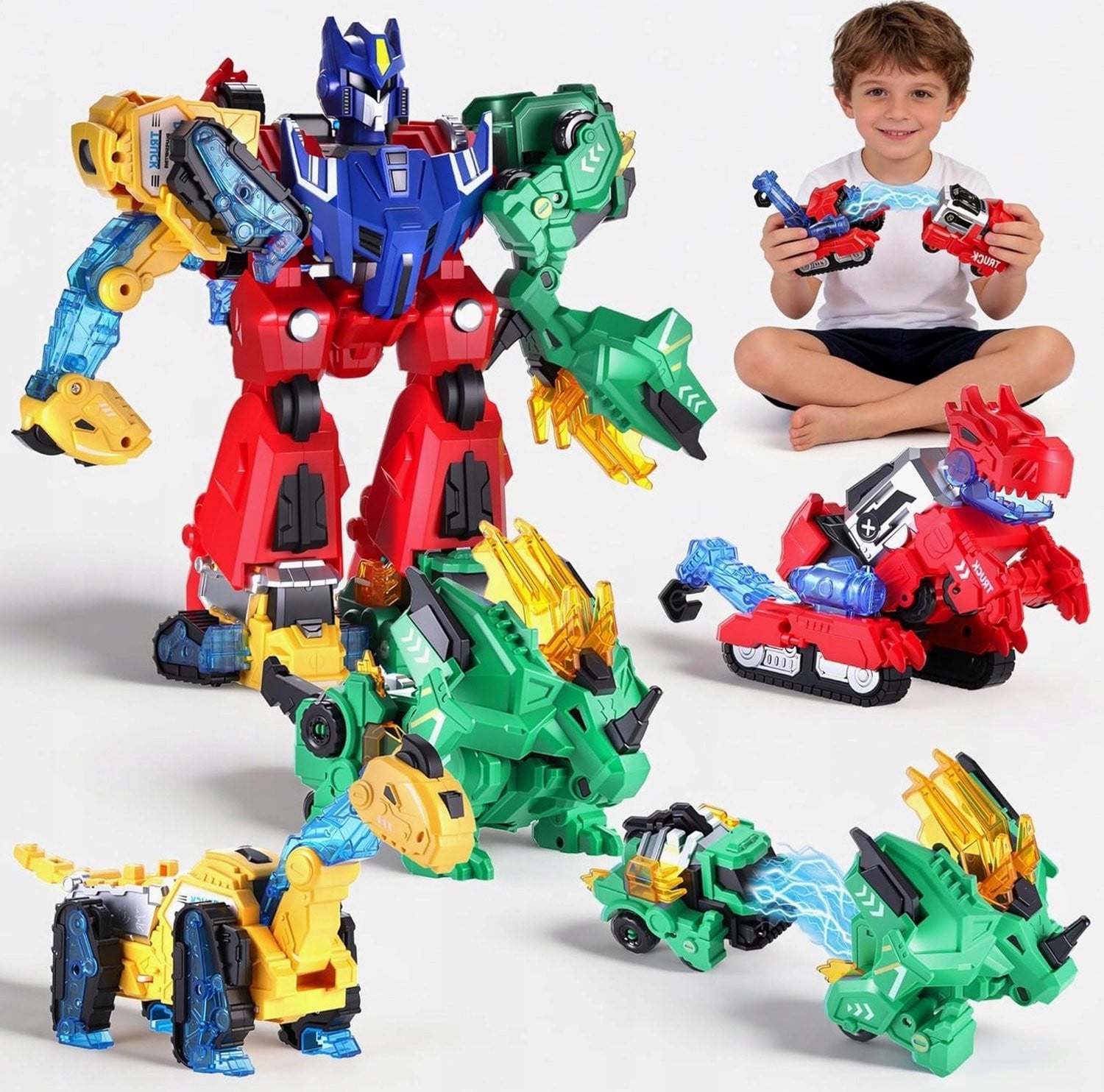 Transformeerbare Robot Dinosaurus Voertuig Speelgoed 6-in-1 voor Kinderen