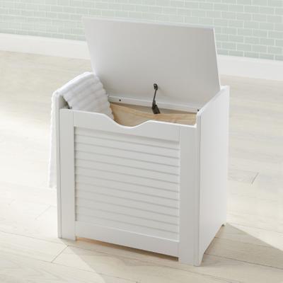 Louvre Hamper by BrylaneHome in White Storage Stool (300 lb. capacity)