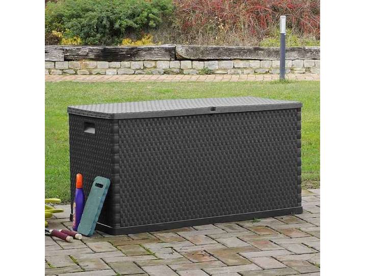 Coffres de jardin Boîte de rangement de jardin 420 Boîte de stockage de jardin Anthracite 120x56x63cm PP Rotin @4315410 3644uxk82w
