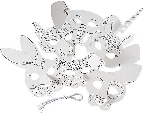 folia Kindermasken "Tiere", 6 verschiedene Motive
