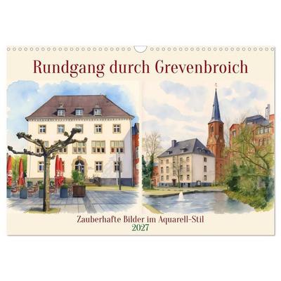 Rundgang durch Grevenbroich (Wandkalender 2027 DIN A3 quer), CALVENDO Monatskalender