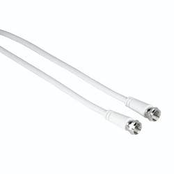 hama 00205038 SAT-Anschlusskabel, F-Stecker - F-Stecker, 3 m, 75 dB, Weiß
