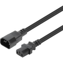 Manhattan Strom Anschlusskabel [1x Kaltgeräte-Buchse C13 - 1x Kaltgeräte-Stecker C14] 1 m Schwarz 352673